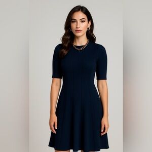 Roz & Ali Navy & Black Knit Dress in Size XL